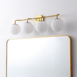 Louis Parisian Globe 31" 4-Light Metal/Frosted Glass Modern Contemporary LED Vanity Light
