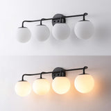 Louis Parisian Globe 31" 4-Light Metal/Frosted Glass Modern Contemporary LED Vanity Light