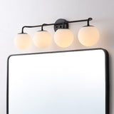 Louis Parisian Globe 31" 4-Light Metal/Frosted Glass Modern Contemporary LED Vanity Light
