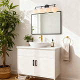 Louis Parisian Globe 31" 4-Light Metal/Frosted Glass Modern Contemporary LED Vanity Light