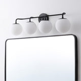 Louis Parisian Globe 31" 4-Light Metal/Frosted Glass Modern Contemporary LED Vanity Light
