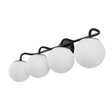 Louis Parisian Globe 31" 4-Light Metal/Frosted Glass Modern Contemporary LED Vanity Light