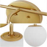 Louis Parisian Globe 31" 4-Light Metal/Frosted Glass Modern Contemporary LED Vanity Light