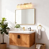 Louis Parisian Globe 31" 4-Light Metal/Frosted Glass Modern Contemporary LED Vanity Light