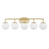 Louis Parisian Globe 31" 4-Light Metal/Frosted Glass Modern Contemporary LED Vanity Light