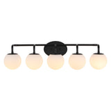 Louis Parisian Globe 31" 4-Light Metal/Frosted Glass Modern Contemporary LED Vanity Light