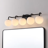 Louis Parisian Globe 31" 4-Light Metal/Frosted Glass Modern Contemporary LED Vanity Light