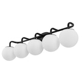 Louis Parisian Globe 31" 4-Light Metal/Frosted Glass Modern Contemporary LED Vanity Light