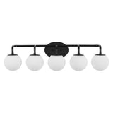 Louis Parisian Globe 31" 4-Light Metal/Frosted Glass Modern Contemporary LED Vanity Light