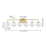 Louis Parisian Globe 31" 4-Light Metal/Frosted Glass Modern Contemporary LED Vanity Light