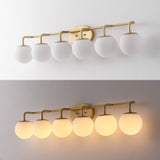 Louis Parisian Globe 31" 4-Light Metal/Frosted Glass Modern Contemporary LED Vanity Light