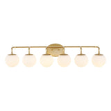 Louis Parisian Globe 31" 4-Light Metal/Frosted Glass Modern Contemporary LED Vanity Light