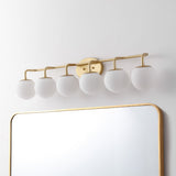 Louis Parisian Globe 31" 4-Light Metal/Frosted Glass Modern Contemporary LED Vanity Light