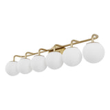 Louis Parisian Globe 31" 4-Light Metal/Frosted Glass Modern Contemporary LED Vanity Light