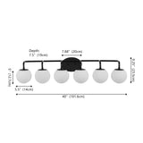 Louis Parisian Globe 31" 4-Light Metal/Frosted Glass Modern Contemporary LED Vanity Light