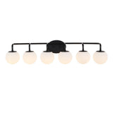 Louis Parisian Globe 31" 4-Light Metal/Frosted Glass Modern Contemporary LED Vanity Light