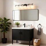 Louis Parisian Globe 31" 4-Light Metal/Frosted Glass Modern Contemporary LED Vanity Light