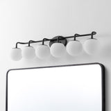 Louis Parisian Globe 31" 4-Light Metal/Frosted Glass Modern Contemporary LED Vanity Light
