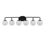 Louis Parisian Globe 31" 4-Light Metal/Frosted Glass Modern Contemporary LED Vanity Light
