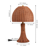 Joanie 22" Bohemian Rustic Woven Rattan LED Table Lamp with Pull Chain