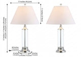 Astor 29" Glass LED Table Lamp Set 2 Clear/Chrome (Set of 2) – DIM