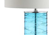 Cole 27.5" Modern Fused Glass Cylinder LED Table Lamp - JONATHAN Y