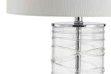 Cole 27.5" Modern Fused Glass Cylinder LED Table Lamp - JONATHAN Y