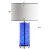 Cole 27.5" Modern Fused Glass Cylinder LED Table Lamp Set 2