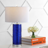 Cole 27.5" Modern Fused Glass Cylinder LED Table Lamp Set 2