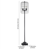 Odette 65" Industrial Metal Floor Lamp Black/Silver – DIM