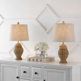 Margie Wicker 20.5" Bohemian Rustic Iron LED Table Lamp - JONATHAN Y