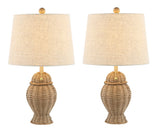Margie Wicker 20.5" Bohemian Rustic Iron LED Table Lamp - JONATHAN Y
