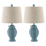 Margie Wicker 20.5" Bohemian Rustic Iron LED Table Lamp - JONATHAN Y