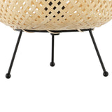 Palma 10.75" Bohemian Rustic Iron/Rattan LED Mini Table Lamp with Smart Bulb - JONATHAN Y