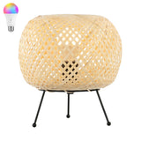 Palma 10.75" Bohemian Rustic Iron/Rattan LED Mini Table Lamp with Smart Bulb - JONATHAN Y
