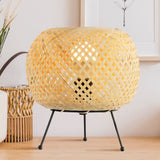Palma 10.75" Bohemian Rustic Iron/Rattan LED Mini Table Lamp with Smart Bulb - JONATHAN Y