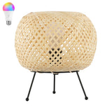 Palma 10.75" Bohemian Rustic Iron/Rattan LED Mini Table Lamp with Smart Bulb - JONATHAN Y