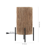 Kai 16.5" Coastal Minimalist Rattan LED Table Lamp - JONATHAN Y