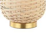 Chakrii 25" Rustic Bohemian Iron/Rattan LED Table Lamp with Pull-Chain - JONATHAN Y