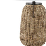 Chakrii 25" Rustic Bohemian Iron/Rattan LED Table Lamp with Pull-Chain - JONATHAN Y