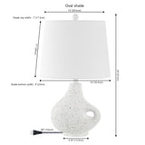 Charlotte 24" Minimalist Designer Iron/Resin Oval Shade LED Table Lamp - JONATHAN Y