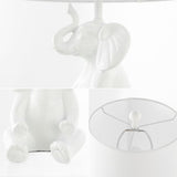 Kairi 21" Modern Shabby Chic Resin/Iron Happy Elephant LED Kids' Table Lamp with Phone Stand - JONATHAN Y