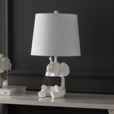 Kairi 21" Modern Shabby Chic Resin/Iron Happy Elephant LED Kids' Table Lamp with Phone Stand - JONATHAN Y