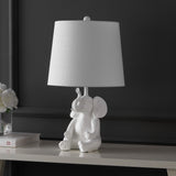 Kairi 21" Modern Shabby Chic Resin/Iron Happy Elephant LED Kids' Table Lamp with Phone Stand - JONATHAN Y