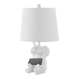 Kairi 21" Modern Shabby Chic Resin/Iron Happy Elephant LED Kids' Table Lamp with Phone Stand - JONATHAN Y