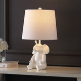 Kairi 21" Modern Shabby Chic Resin/Iron Happy Elephant LED Kids' Table Lamp with Phone Stand - JONATHAN Y
