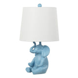 Kairi 21" Modern Shabby Chic Resin/Iron Happy Elephant LED Kids' Table Lamp with Phone Stand - JONATHAN Y