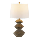 Laken Minimalist Coastal Resin/Iron 3-Stack Cairn LED Table Lamp - JONATHAN Y
