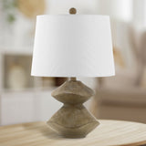 Laken Minimalist Coastal Resin/Iron 3-Stack Cairn LED Table Lamp - JONATHAN Y