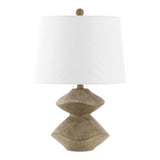 Laken Minimalist Coastal Resin/Iron 3-Stack Cairn LED Table Lamp - JONATHAN Y